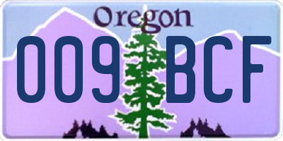 OR license plate 009BCF