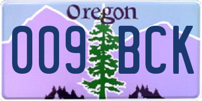 OR license plate 009BCK