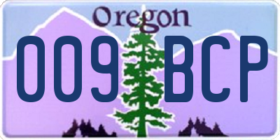 OR license plate 009BCP