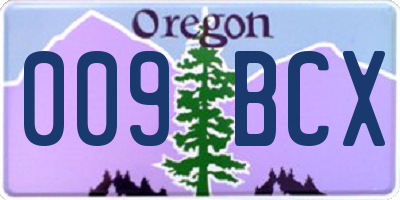 OR license plate 009BCX