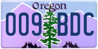 OR license plate 009BDC