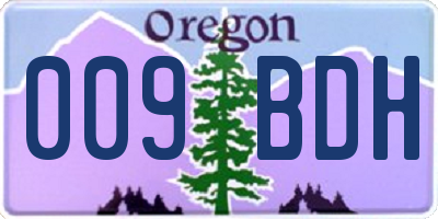 OR license plate 009BDH