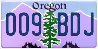 OR license plate 009BDJ