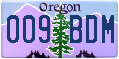 OR license plate 009BDM