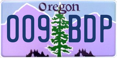 OR license plate 009BDP