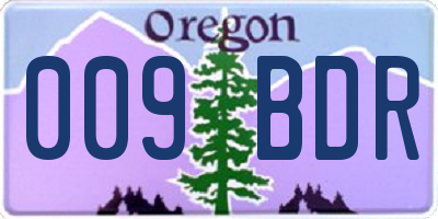 OR license plate 009BDR