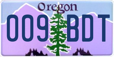 OR license plate 009BDT