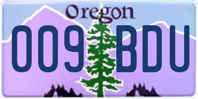 OR license plate 009BDU