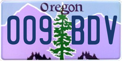OR license plate 009BDV