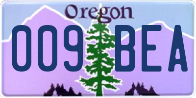 OR license plate 009BEA