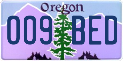 OR license plate 009BED