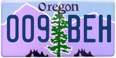 OR license plate 009BEH
