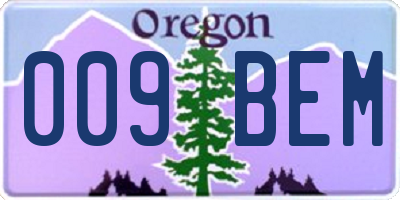 OR license plate 009BEM