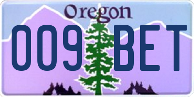 OR license plate 009BET