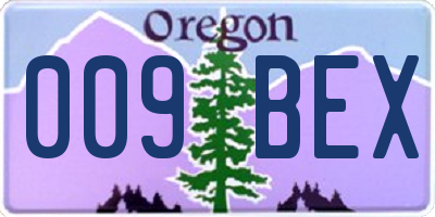 OR license plate 009BEX
