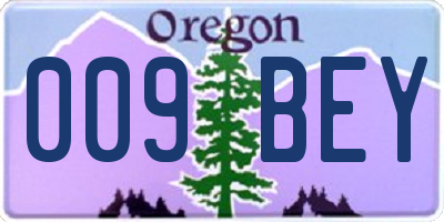 OR license plate 009BEY
