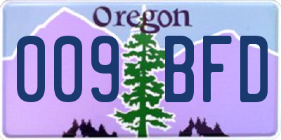 OR license plate 009BFD