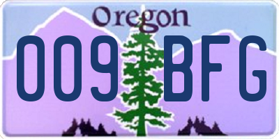 OR license plate 009BFG