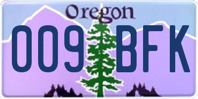 OR license plate 009BFK