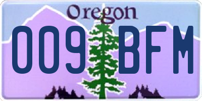 OR license plate 009BFM