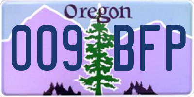 OR license plate 009BFP