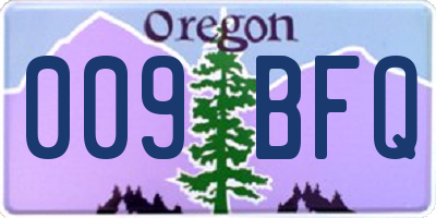 OR license plate 009BFQ