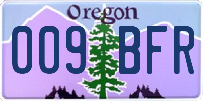 OR license plate 009BFR