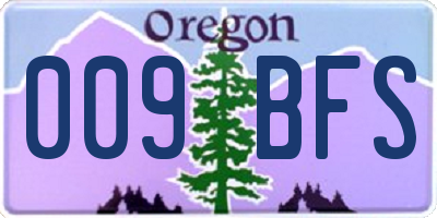 OR license plate 009BFS