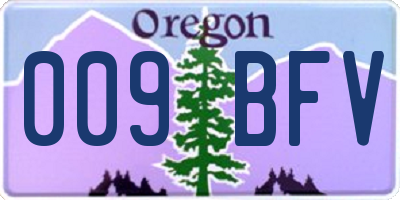 OR license plate 009BFV