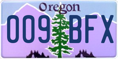 OR license plate 009BFX