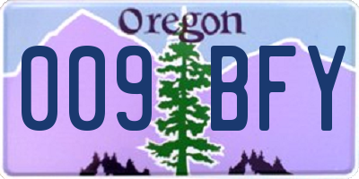 OR license plate 009BFY