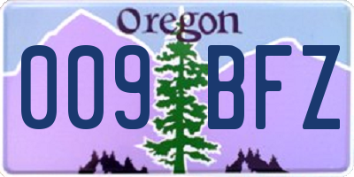 OR license plate 009BFZ