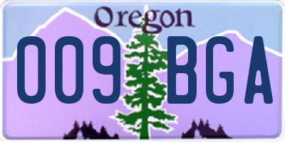 OR license plate 009BGA