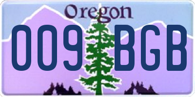 OR license plate 009BGB