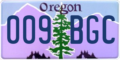 OR license plate 009BGC