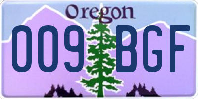OR license plate 009BGF