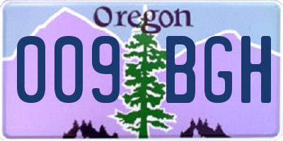 OR license plate 009BGH