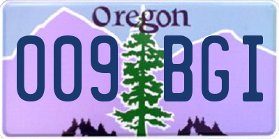 OR license plate 009BGI