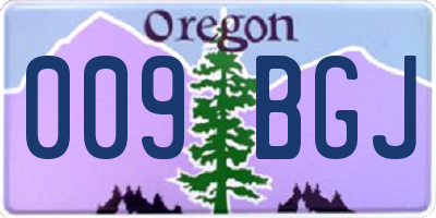 OR license plate 009BGJ