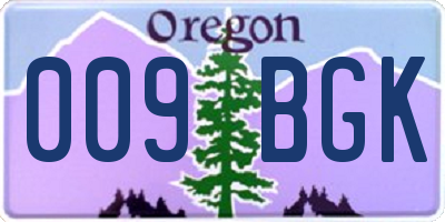 OR license plate 009BGK