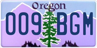 OR license plate 009BGM