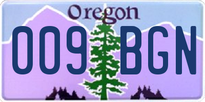 OR license plate 009BGN