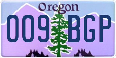 OR license plate 009BGP