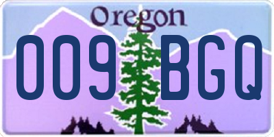 OR license plate 009BGQ