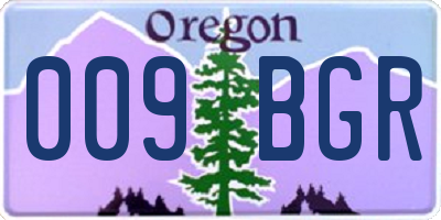 OR license plate 009BGR
