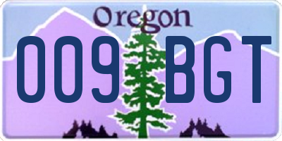 OR license plate 009BGT