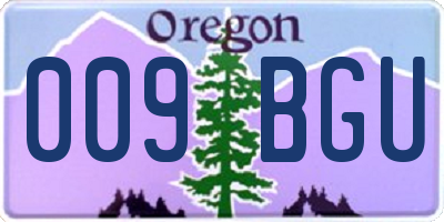 OR license plate 009BGU