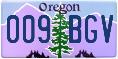 OR license plate 009BGV
