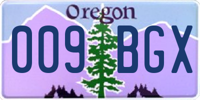OR license plate 009BGX