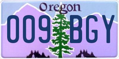 OR license plate 009BGY